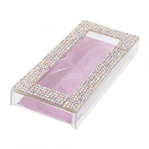 DEARMAMY Bo&icirc;te Coffret faux cils incrust&eacute;s de diamants accessoires beaut&eacute; boite rose accessoires accessoires &agrave; vomi de voyage bouchon organisateur de faux cils &eacute;tui porte-cils Plastique (Telinei, neuf)