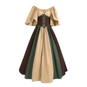 Robe M&eacute;di&eacute;vale pour Femmes R&eacute;tro Renaissance Deguisement Victorienne Renaissance gothique Steampunk Gothique Vintage Medievale F&ecirc;te Gothique Carnaval Halloween Grande Taille Robe de Soir&eacute;e Cocktail (⭐⭐⭐⭐⭐KQIVAM, neuf)