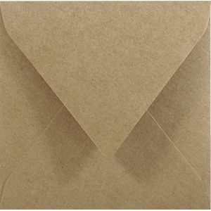Netuno 500 enveloppes brunes carrées papier kraft 155 x 155 mm rabat pointu enveloppes papier naturel enveloppe vintage pour lettres invitations cartes de vœux mariage anniversaire Noël (netuno, neuf)