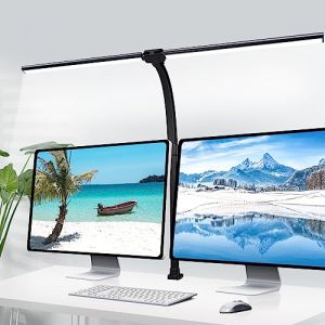Gindoly Lampe de Table LED Puissante Pince d'architecte, Double t&ecirc;te, 24W 80CM, double source de lumi&egrave;re,pour Ecran pc,design,lecture,Dessin,Bureau (HOT CLOUDS GROUP LTD, neuf)