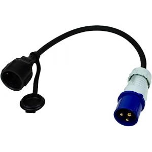 H07RN-F - Adaptateur de câble CEE - 35 m - Fiche mâle vers Prise de Terre - Protection Contre Les Projections d'eau IP44-3G2,5-230 V/16 A - 3 Broches - 3500 W - pour Camping (paymali, neuf)
