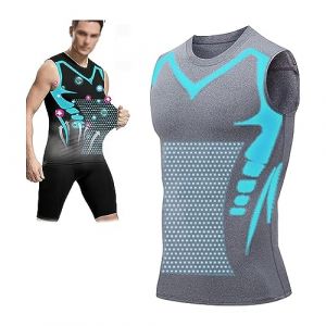 Debardeur Homme, D&eacute;bardeurs Compression Corset Amincissant Tee Shirt sans Manche Hommes Gyn&eacute;comastie Gaine Gilets Sport Mise Forme Ionique(A-Gray,XX-Large) (DEBADE, neuf)