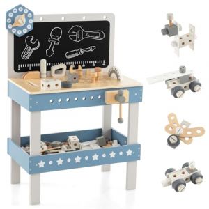 DREAMADE Jouet Bricolage Enfant, Etabli Bricolo Center en Bois, Jouet en Bois Établi du Bricoleur avec 61 Accessoires pour 3+ Ans (DREAMADE, neuf)