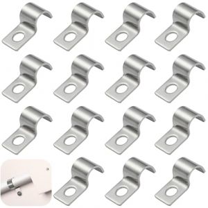 JAONLD 50 Pièces Fixation Grillage Rigide sur Mur Cavalier Cable Electrique Fixation pour Tube Attache Fixation 304 Acier Inoxydable Epaissi U Tube Pince pour la Fixation Câbles, Fils et Tuyaux(10mm) (XINDONGLI, neuf)