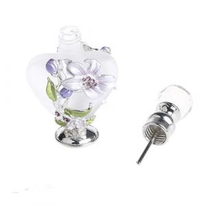 Bouteille de parfum vintage, 1 tube de peinture manuelle en forme d'orchidée, motif cœur, 10 ml, mat, givré, vide, rechargeable, cadeau (han15shu, neuf)