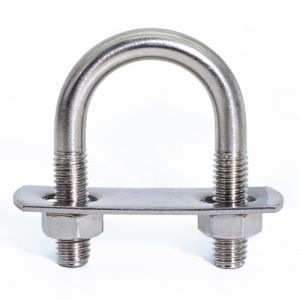 FamlTol M8 Boulons en U 22mm Innenbreite, Bride de Fixation, Ronds U Bolts avec Écrou Plaques Rondelle, Convient pour la fixation de tuyaux │ M8*22mm x 49mm │ 2 Ensembles (YunYaMaoYi, neuf)