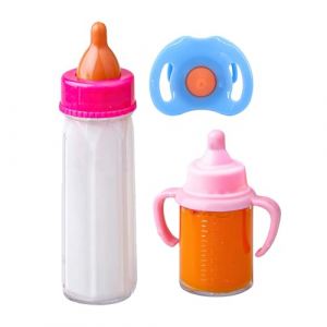 Celuicion 2 Pièces Biberon Magique et Tétine Poupée, Biberon à Lait Magique de Poupée, Convient aux Enfant de Plus de 3 Ans (criatle, neuf)