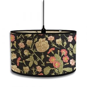 FANSU Abat-Jour en Tissu Classique Tambour Abat-jour, E&Eacute;l&eacute;gant Fleurs Remplacement Abat, Jour Fait &agrave; la Main, pour Lampe de Table, Suspension, Lampe de Chevet, Lampadaire (30x30x20cm,Plante) (JINBO, neuf)