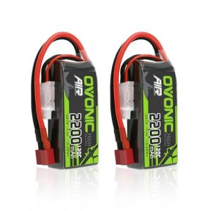 OVONIC Lot de 2 batteries Lipo 7,4 V 120 C 2200 mAh avec prise Deans pour h&eacute;licopt&egrave;re d'avion Sp&eacute;cialement con&ccedil;ue pour voiture RC RC RC Avion 1:14 (OVONIC Direct, neuf)