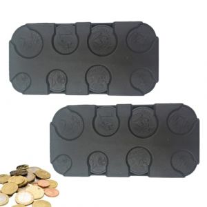 ZORVYN Monnayeur 8 Compartiments &ndash; Rangement Pi&egrave;ces de Monnaie, Trieur de Pi&egrave;ces Euro, Porte-Monnaie pour Voiture & Quotidien, Porte-Pi&egrave;ces de 1 Cent &agrave; 2 Euros, Distributeur en ABS (Noir) (SESINEND, neuf)