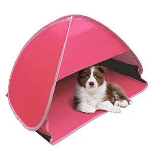HACRAHO Tente de plage pop-up - Pare-soleil mini - Abri solaire anti-UV coupe-vent - Camping en famille - Pique-nique - Banc de p&ecirc;che - Rose rouge (HACRAHO FR, neuf)