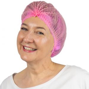 ARNOMED® Charlotte Cheveux Jetable 52 cm Rose [100 PIÈCES] - Filet Cheveux Plastique pour OP, Cuisine & Hygiène - Bonnet à Usage Unique - Charlotte Alimentaire de Protection des Cheveux en Tissu (arnowa, neuf)