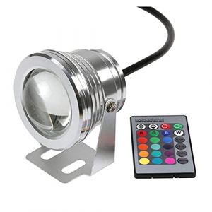 Eclairage sous Marin Spot Fontaine 10W LED pour Piscine IP68 étanche en saillie Projecteur sous-Marin (Color : RGB+Remote Control, Size : A-12V) (AMZFR（品牌已备案）, neuf)