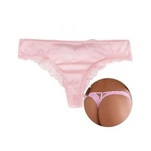 String Femme Sexy Chic Hot String Ficelle Ouvert Femme Sexy Grande Taille Tanga Coton Dentelle Culotte Fendue sans Couture Invisible sous Vetements Feminins Underwear Slips(3XL-4XL,Rose Unité) (ohyeahlady, neuf)