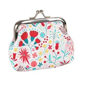 Cuir Porte-Monnaie,Mini Porte-Monnaie Rétro à Fermoir,Porte-Monnaie Femme à Fermoir,Porte Monnaie Enfant Vintage à la Mode,Pochette à Bijoux Portable,Cadeau pour Filles,8 x 9 cm(Motif Floral) (xinyujiekakejiyouxiangongsi, neuf)