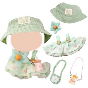 V&ecirc;tements de poup&eacute;e de 17 cm Ensemble d'accessoires avec 1 Robe &agrave; Ruban Vert, 1 Chapeau Parasol, 2 Poches Mignonnes pour Filles, Enfants - sans poup&eacute;e (lulu-eu, neuf)