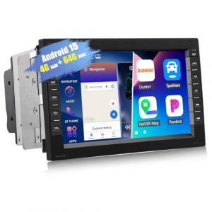 CAMECHO 4+64G Android 15 autoradio pour VW Golf 4 Polo Sharan Jetta MK4 T5 Multivan avec Carplay Android Auto Bluetooth 5.0,7 Pouces 2 Din cam&eacute;ra de recul avec GPS WiFi DSP FM/RDS SWC et USB (Icamecho, neuf)