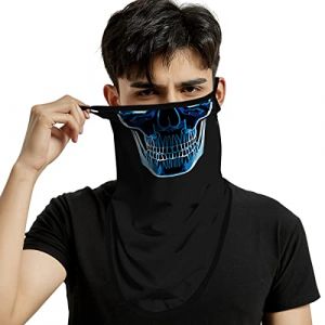ShopINess Cache-Cou Tête de Mort avec Oreillettes Unisexe – Bandana Moto et Tour de Cou Motard, Masque Crâne Halloween, Ski, Snowboard, Cyclisme et Sports Outdoor - (Scanner) (ShopINess, neuf)