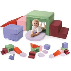CUPCHID Blocs de Construction en Mousse pour b&eacute;b&eacute;, Blocs de Construction en Mousse g&eacute;ants pour Enfants, Jouets &eacute;ducatifs pr&eacute;scolaires pour Ramper et Grimper (No&euml;l color&eacute;-7 en 1) (WARM HEART LIMITED, neuf)