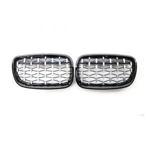 Grille de calandre Avant Noir Brillant Pour BMW Pour X5 E70 Pour X6 E71 2007-2013 Calandre Avant En Diamant Chrom&eacute;(Black Frame) (ZHIMINGSHUFULEI, neuf)