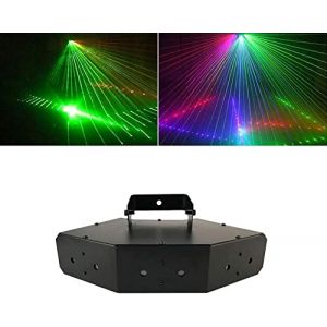 OKUGAIYA Projecteur de f&ecirc;te sur sc&egrave;ne 6 canaux LED Disco Lights DJ Disco Lights &eacute;clairage de sc&egrave;ne activ&eacute; par Le Son 50W RGBW DMX 512 avec t&eacute;l&eacute;commande (Plantw, neuf)