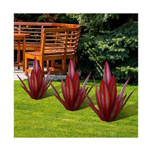Sculpture Rustique de Tequila Bleue - Art d&eacute;coration Statue D&eacute;co &agrave; la Maison, Figurines de Jardin, Ornements de Pelouse, Piquets de Jardin, Plantes d'agave en M&eacute;tal pour Cour Ext&eacute;rieure, 13.8inch (Plantw, neuf)