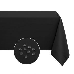 Softalker Nappe Noire 80x80,Petite Nappe de Noël,Impermeable,210GSM Polyester Polyester,Texture Lin,carrée,Anti Tache,pour fête,extérieur,Jardin,réveillon,Nouvel an,Hiver,Automne,Table Basse (Softalker, neuf)