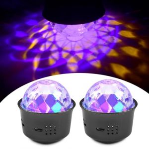 2 PCS Mini Portable Boule Disco,Commande Vocale Soirée Lampe,Boule A Facette Lumiere Disco Pour Fête/Noël/DJ Lampe De Scène,pour DJ, Club, Maison, Voiture, Bureau, Terrain de Camping (Lambdan Industrial Limited, neuf)