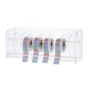 SUPERFINDINGS Acrylique Distributeur d'étiquettes Porte-rouleau d'étiquettes réglable Porte-rouleau autocollantes transparent avec 8 disques Distributeur de ruban adhésif en Porte-rouleau (SUPERFINDINGS  FR, neuf)