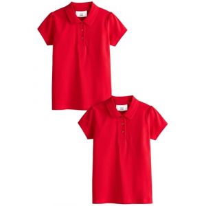 NEXT Polo Standard à Manches Courtes 100% Coton, Lot de 2 Rouge 8 Ans (Next Germany GmbH, neuf)