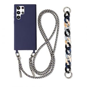 Rokmym Coque de Collier pour Samsung Galaxy S20 Plus avec Cordon, Silicone Antichoc Coque avec Bracelet, R&eacute;glable Lanyard Case Tour de Cou Lani&egrave;re Coque pour Samsung Galaxy S20 Plus, Bleu fonc&eacute; (Rembcom, neuf)