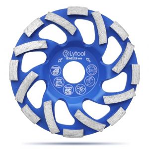 Lytool Disque Diamant 125 mm à Meuler le Béton, Disque Diamant Abrasif Meule,Meule Boisseau diamantée 125 mm à Poncer Béton, Pierre, Granit, Maçonnerie (Lytool, neuf)