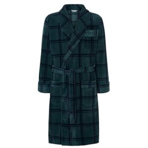 El B&uacute;ho Nocturno Peignoir Homme Polaire Hiver Chaude - Robe Chambre Longue Genoux/Sweat-Shirt Zipp&eacute; Poches - Grande Taille Ceinture Confortable &Eacute;pais Bien au Chaud, 100% Polyester, Vert 0609, M (El B&uacute;ho Nocturno, neuf)