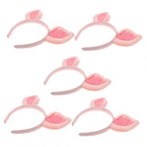 HAMPPLIES 5 pi&egrave;ces Bandeau Oreilles de Cochon Rose Doux Serre-t&ecirc;te Animal Cosplay pour F&ecirc;te Halloween et Soins Visage Accessoire D&eacute;guisement Femme (Chfaan, neuf)