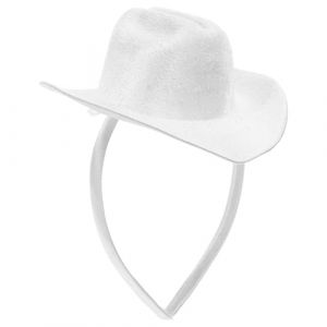 FIXOSHEE Bandeau Chapeau de Cowboy Blanc 135 CM Serrage-T&ecirc;te Bibi Western L&eacute;ger et Confortable pour F&ecirc;te D&eacute;guisement Cowgirl Accessoire Cheveux Adolescentes Couvre-Chef D&eacute;coratif pour (Jiingsq, neuf)