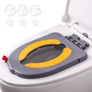 auvstar Si&egrave;ge de Toilette pour B&eacute;b&eacute;,Adaptateur wc pour Enfant,Base &agrave; Ventouse Si&egrave;ge de Toilette de Voyage pour Enfants,Antid&eacute;rapant,Souple et Portable Enfant WC R&eacute;ducteur (Gris) (BOOYUU, neuf)
