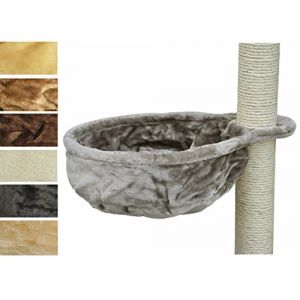 nanook couchette de réchange pour Arbre à Chat Ø 40 cm - Extra Profond: 12 cm - Peluche Double en Jolies Couleurs - Gris (nanook-shop, neuf)