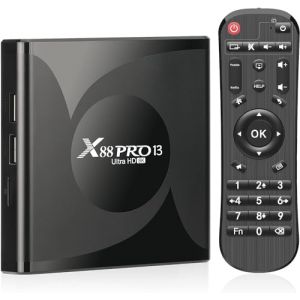 X88 PRO 13 Android TV Box, Android 13.0 RK3528 Quad-Core 4Go RAM 32Go ROM Support 8K 3D 2.4/5.0GHz WiFi 10/100M Ethernet BT5.0 HDMI 2.0 H.265 Smart TV Box (High-Tech FR, neuf)