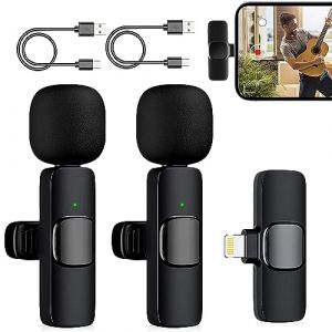 YeahBoom Micro Cravate sans Fils pour iOS/Android,Micro Cravate sans Fil,Microphone Plug-Play Professionnel,Microphone Bluetooth Clip-on Lavalier,Mini Microphone,Wireless Microphone Lavalier (ShunJie, neuf)