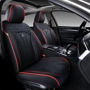 FLORICH Housses de siège en Cuir, Housses de siège Avant 2 pièces, Protections de siège Auto 5 sièges, Housses de siège Auto-Universel pour Convient à la Plupart des Voitures, SUV, camions (Coverado, neuf)