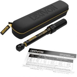 LEXIVON Clé dynamométrique 0,64 cm | Type de clic double direction à 72 dents | Micro-réglage 56~849 cm/kg (1,1~16,9 Nm) | Étui de protection zippé (LX-180) (Books at Your Door FR, neuf)