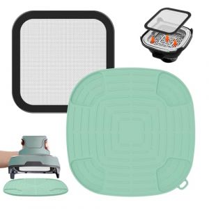 Airfryer Accessoires pour ninja CRISPi FN101EU : GEEKHOM 1 x protection anti-&eacute;claboussures en acier inoxydable &agrave; mailles fines + 1 x tapis en silicone r&eacute;sistant &agrave; la chaleur pour friteuse &agrave; air chaud (William Shakesbeare, neuf)