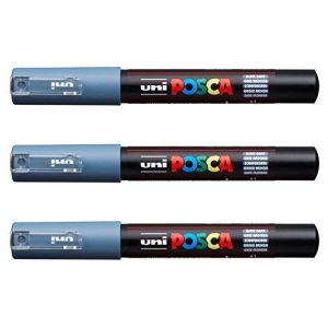 Posca Lot de 3 marqueurs PC-1M Uni-Ball (gamme complète de 22 couleurs disponibles) (OMGHC., neuf)