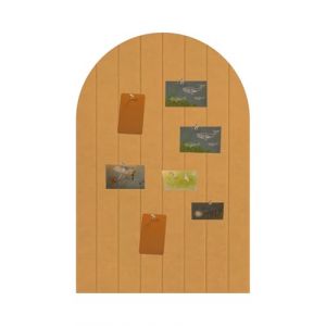 Tableau d'affichage pliable 60x40cm, feutre &eacute;pais de 0,9 cm, grand tableau en li&egrave;ge avec autocollant, panneaux muraux d&eacute;coratifs &agrave; lattes pour bureau, chambre, salon, Chambre d'enfant-marron (Bencheat, neuf)