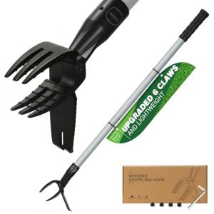 MIAOKE Outil de désherbage léger à 6 Griffes de 113 cm avec Plateforme de Pied, extracteur Manuel pour pelouse, terrasse, Jardin, Crabe, Pissenlit sans se pencher ou s'agenouiller (SICAO, neuf)