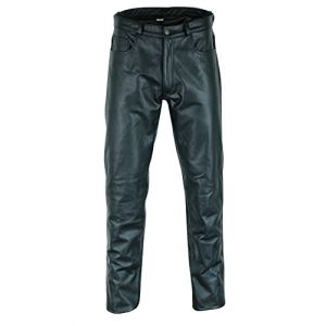 Texpeed Pantalon moto hommes - De tourisme en cuir pour Moto Cruiser avec protection authentique biker CE armor (EN 1621-1) Noir - 4XL (Texpeed FR, neuf)