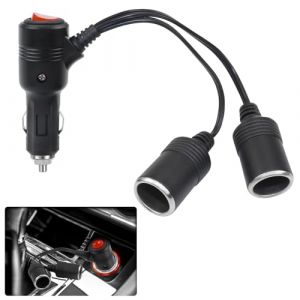 Rallonge Prise Allume Cigare 12V-24V, Double Cable Allume Cigare 12V de 1 Male a 2 Femelle pour Moto Bateau Voiture (A1VFRZLOPF5V0, neuf)