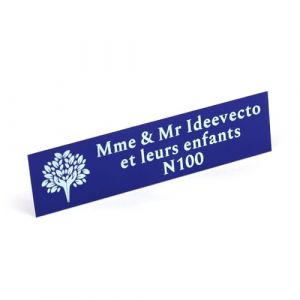 Plaque Boite Aux Lettres Aluminium Bleu Personnalisable Adhésif - Dimension 100x25mm - Epaisseur 1mm - Résistant Aux Intempéries et UV - Léger et Facile à Poser (Ideevecto, neuf)