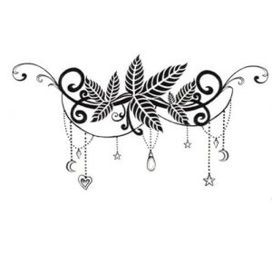 Autocollant de tatouage imperméable, grande poitrine, taille, épaule, dos, dentelle, papillon bleu, faux tatouage, sous les seins, Art corporel for femmes(007) (CAOHCTTDDHJ, neuf)