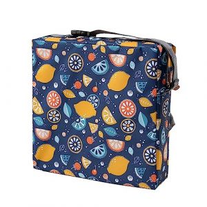 Chickwin Coussin Rehausseur Chaise Enfant, Chaise Haute Bébé Portable Réhausseur Coussin de Siège Ajustable Démontable Confortable Eponge Coussins pour Salle à Manger (32x32x8cm,Fruit du citron) (chickwing, neuf)
